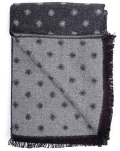 Remus Uomo Charcoal Spotted Scarf One Size - Gray
