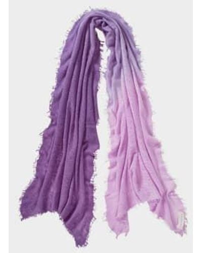 PUR SCHOEN Hand Felted Cashmere Soft Scarf Ombre Lilac- + Gift Wool - Purple