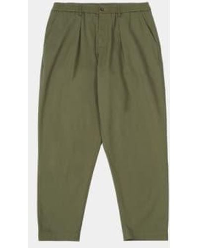 Universal Works Pleated Track Pant Light Olive W30 - Green