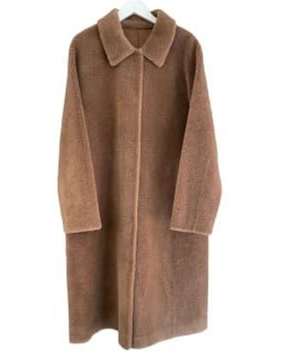 Oakwood Victoria Lily Faux Fur Reversible Coat In - Marrone