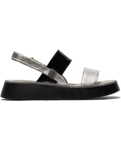 Fly London Silver Cura318 Sandals - Black