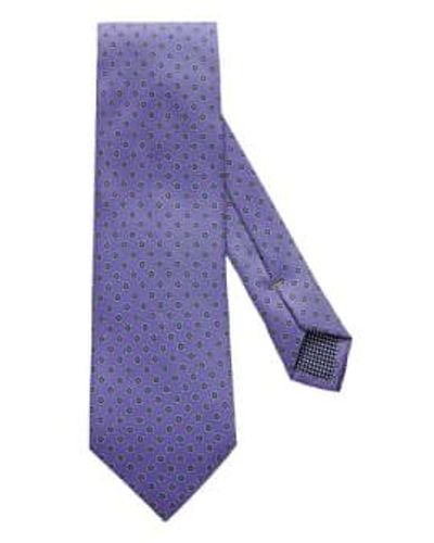 Eton Geometric Printed Silk Tie One Size - Purple