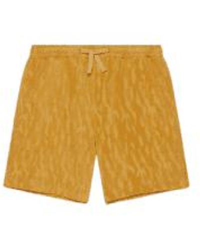 Wax London Terry Sweat Shorts In Camo Mustard From - Giallo