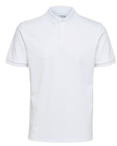 SELECTED Slim Toulouse SS Polo - Weiß