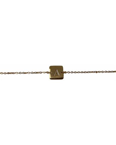 Atelier Kumo Hiragana • Bracelet With Engraved Letter Plated A - Metallic