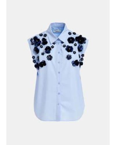 Essentiel Antwerp Fight Sleeveless Cotton Shirt - Blue