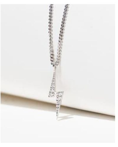 Zoe & Morgan Gold Zap Diamond Necklace - White