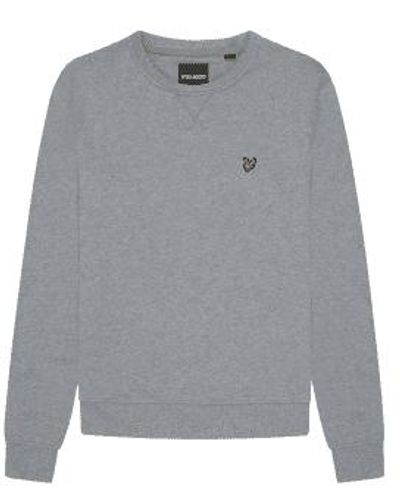 Lyle & Scott Mens Crew Neck Sweatshirt Mid Grey Marl - Grigio