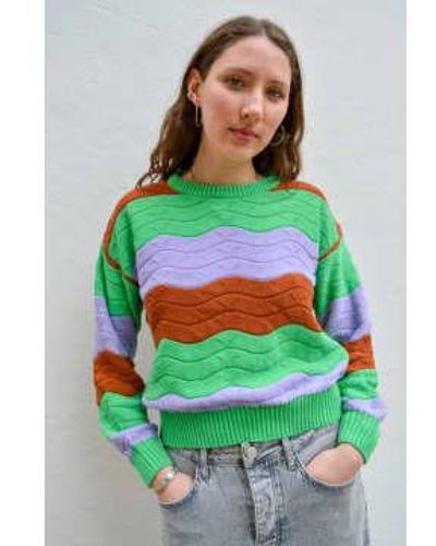 Thinking Mu Jo Knitted Sweater Xs - Green