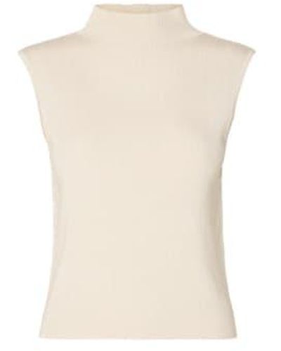 SELECTED Caro Sleeveless Knitted Top Birch Xs - White