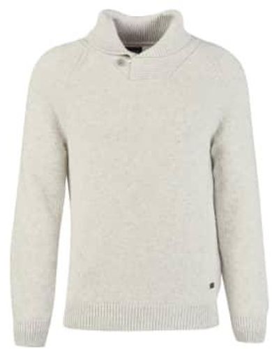 Barbour Gurnard dock shawl collar sweatshirt whisper - Blanco