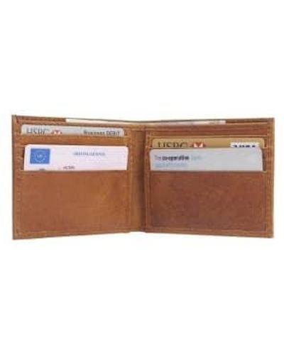VIDA VIDA Leather Credit Card Wallet - Brown