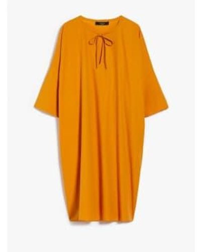 Weekend by Maxmara Caro Tie Detail Short Smock Dress Col Ochre Size 1 - Arancione
