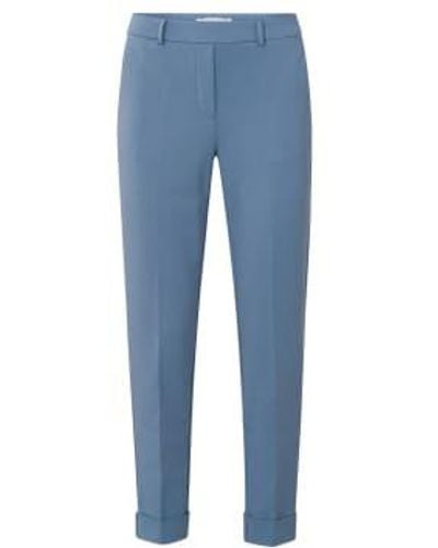 Yaya Jersey Tailored Pants With Elastic Waistband - Blue