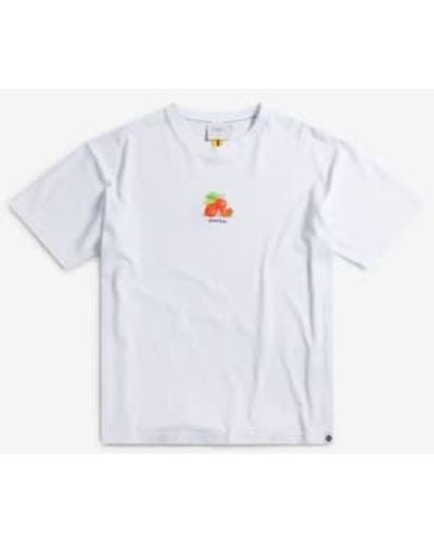 Percival Orangen übergroße gestickte t -shirt weiß - Blau