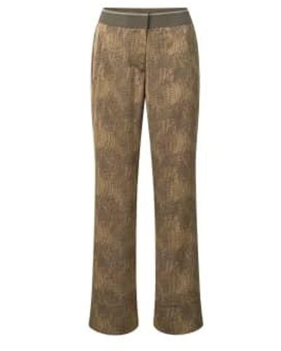 Yaya Wide Leg Trousers With Snake Print - Natural