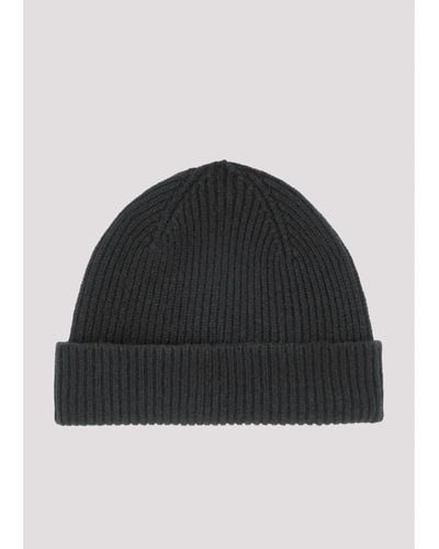 Bella Freud Ribbed Wool Beanie Hat Size: Os, Col: Charcoal - Black