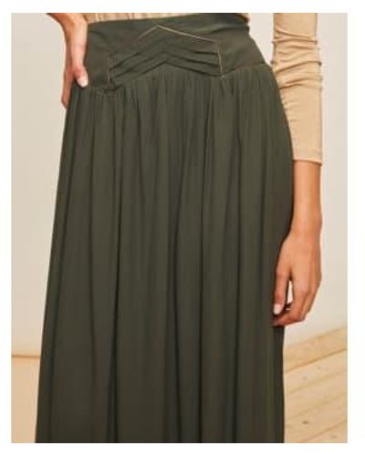Louizon Olive Gus High Waisted Midi Skirt Size 0 Extra Small - Green
