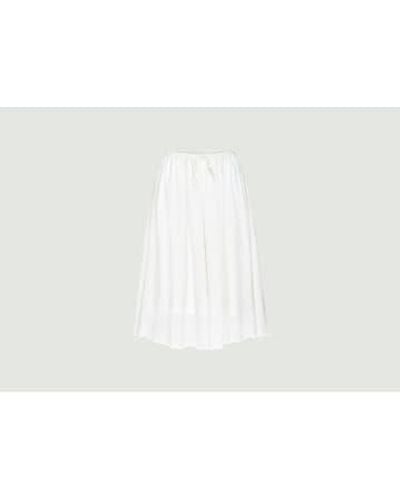 Knowledge Cotton Skirt Stripe Structure Xs - White