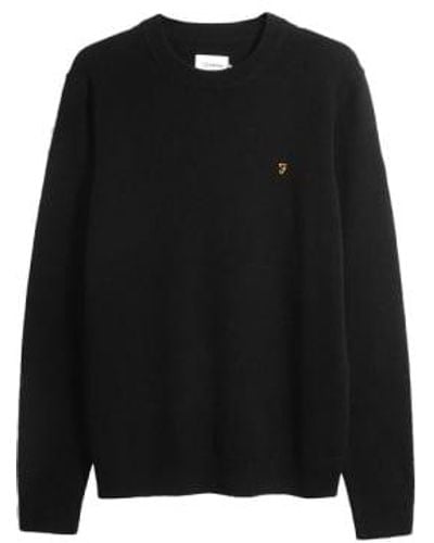 Farah Birchall Lambswool Crew Sweater Medium - Black
