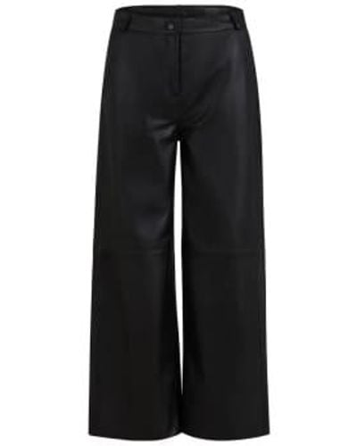 COSTER COPENHAGEN Ankle Length Leather Trousers - Nero