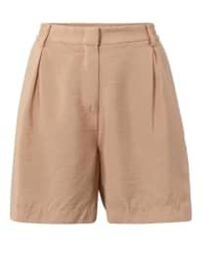 Yaya Sirocco high taille bermuda shorts mit seitentaschen - Natur