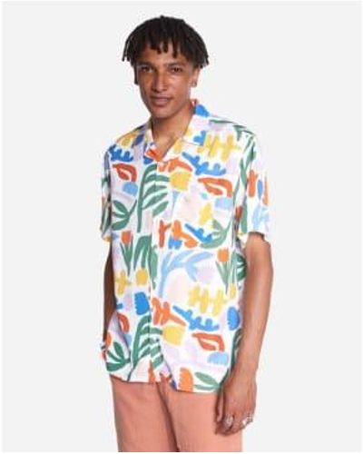 Olow Camisa aloha jardín - Azul