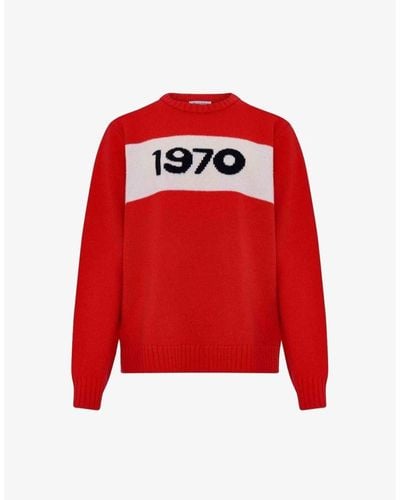 Bella Freud 1970 taille du cavalier en tricot surdimensionné: l, col: - Rouge