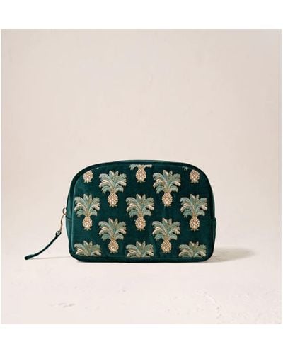 Elizabeth Scarlett Pineapples Cosmetics Bag - Green