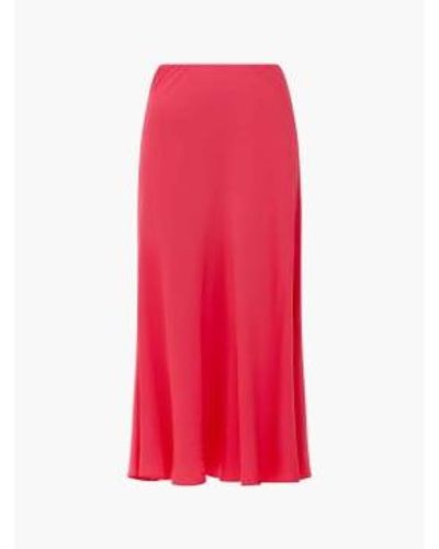 French Connection Ennis Satin Midaxi Slip Skirt Azalea 73Wad - Rosso