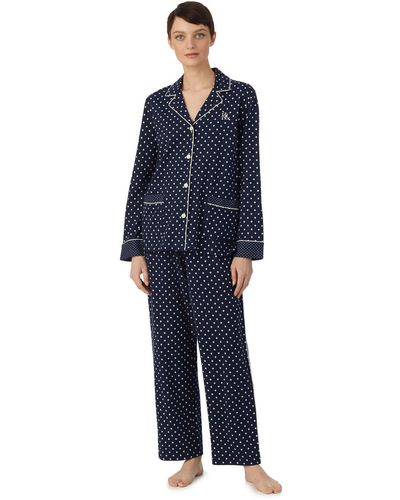 Ralph Lauren Pyjama mit marineblauen Punkten
