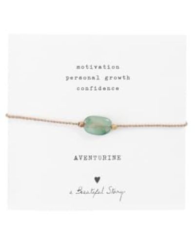 A Beautiful Story Aventurine & Gemstone Card Bracelet - White