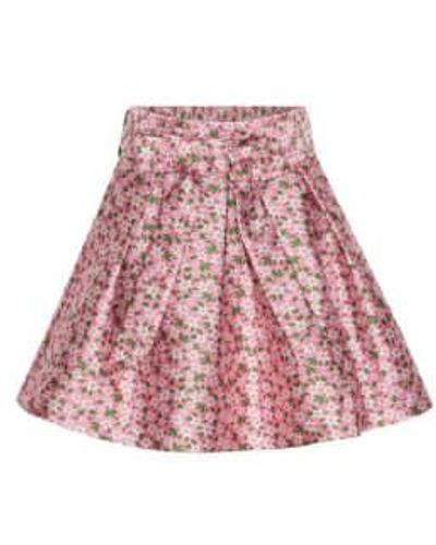 Custommade• Rosabel Jacquard Pleated Skirt S - Red