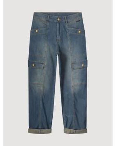 Summum Rayas impresas jeans carga - Azul