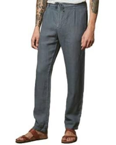 Hartford Tanker Linen Trousers - Grey