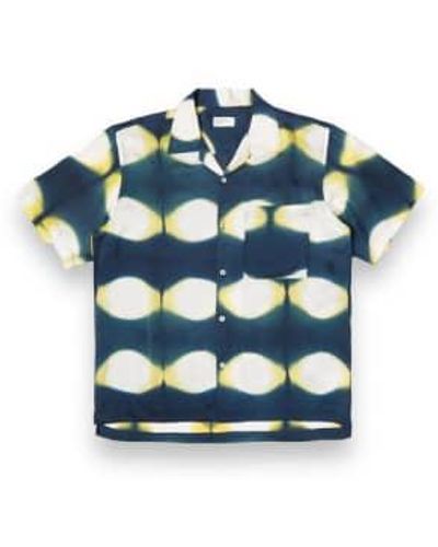 Universal Works Camp Shirt Dye Tie 30187 Navy/yellow S - Blue