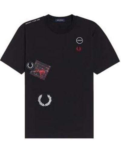 Fred Perry Graphic Applique Tee L - Black