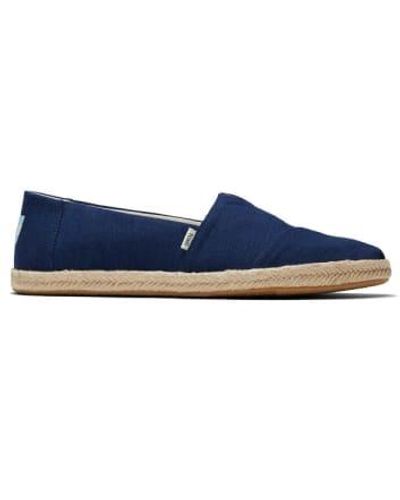 TOMS Mens recycled cotton rope espadrille - Blau