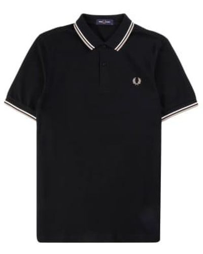 Fred Perry M3600 Twin Tipped Polo Shirt - Black