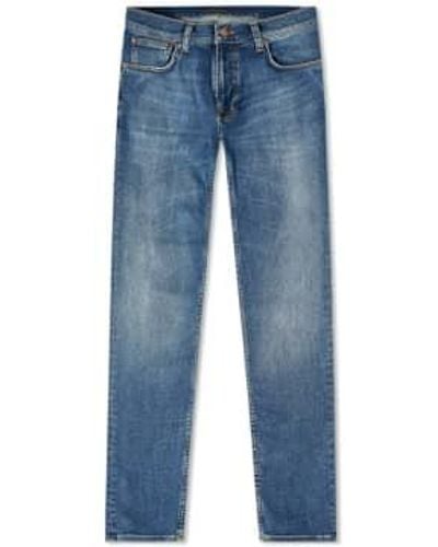 Nudie Jeans Tight Terry Steel Navy 34 - Blue