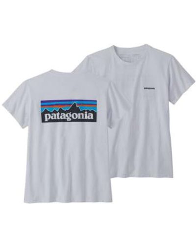 Patagonia T-shirt p-6 logo respectibili donna - Blau