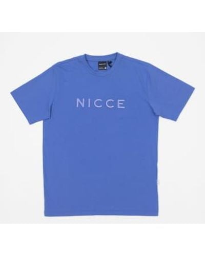Nicce London Garment Dye Mercury T Shirt In Iris - Blu