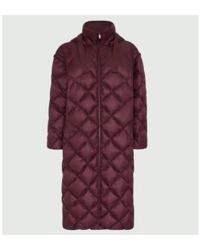 Marella Abruzzo Long Quilted Coat 6 - Rosso