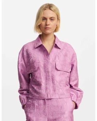Essentiel Antwerp Fubious Cropped Jacket Lilac 36 - Pink