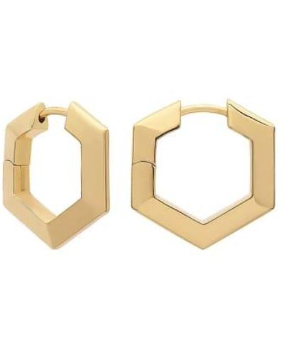 Rachel Jackson Hexagon Bevelled Earrings One Size - Metallic