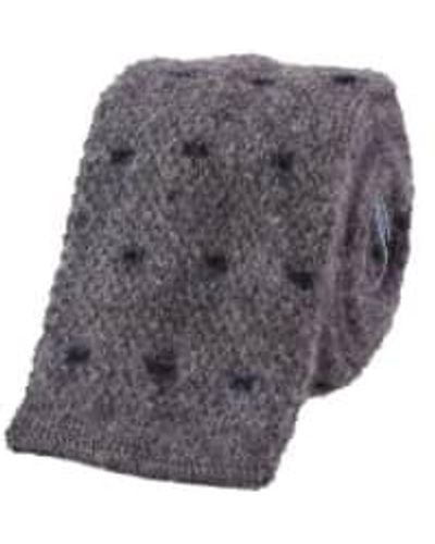 40 Colori Dotted And Cashmere Knitted Tie - Gray