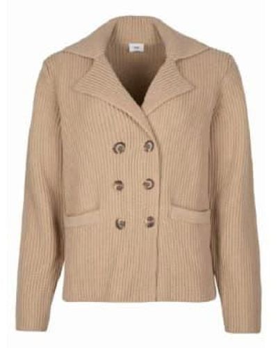 An'ge Plain Knitted Suit Jacket - Natural