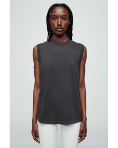 RE/DONE Redone Washed Hanes Oversized Muscle Tank - Nero