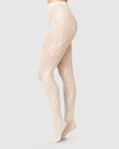 Swedish Stockings Rosa Lace Tights Or Ivory - Neutro