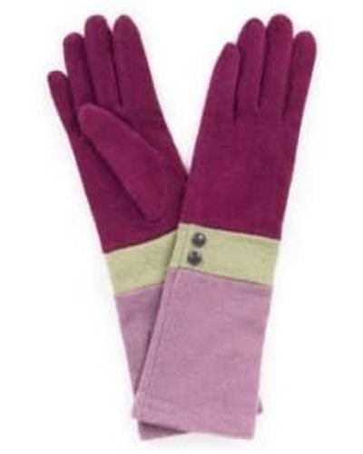 Powder Vivienne gants longs en laine damson - Violet
